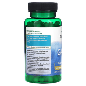 ГАМК гамма-аминомасляная кислота SWANSON (Свенсон) GABA 500 mg капсулы снимает нервное напряжение и негативные последствия стресса флакон 100 шт