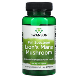 Гриб Ежовик Гребенчатый SWANSON (Свенсон) Full Spectrum Lion's Mane Mushroom 500 mg капсулы флакон 60 шт