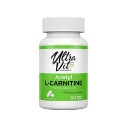 Ацетил L-карнітин VPLAB (ВПЛаб) UltraVit (Ультравіт) Acetyl L-Carnitine капсули відновлює психічну енергію, покращує настрій 60 шт