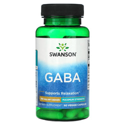 Gaba Максимальная сила SWANSON (Свенсон) капсулы для облегчения стресса и напряжения по 750 мг флакон 60 шт