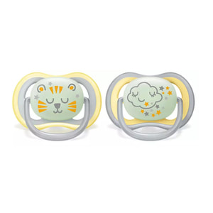 Пустушка силіконова ортодонтична AVENT (Авент) SCF 376/01 Ultra Air нічна нейтральна з 18-ти місяців 2 шт