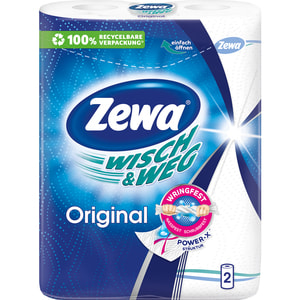 Полотенца кухонные бумажные ZEWA (Зева) Wisch&Weg Original белые 2 шт