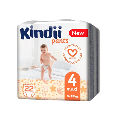 Подгузники-трусики детские KINDII (Кинди) Pants размер 4 от 9 до 15 кг 22 шт