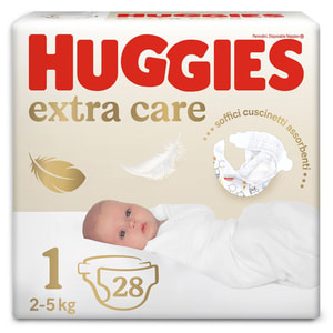 Подгузники для детей HUGGIES (Хаггис) Extra Care (Экстра Кейр) от 2 до 5 кг 28 шт