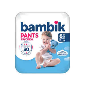 Подгузники-трусики для детей BAMBIK (Бамбик) размер 6 от 15 + кг 30 шт