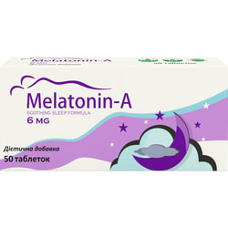 Мелатонін-А таблетки для полегшення засипання та підвищення якості сну 5 блістерів по 10 шт