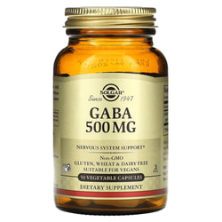 ГАМК GABA (гамма-аминомасляная кислота) SOLGAR (Солгар) Gaba 500 mg капсулы флакон 50 шт