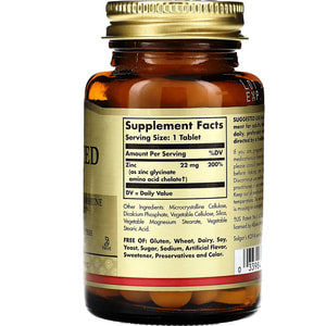 Хелат цинку SOLGAR (Солгар) Chelated Zinc таблетки флакон 100 шт