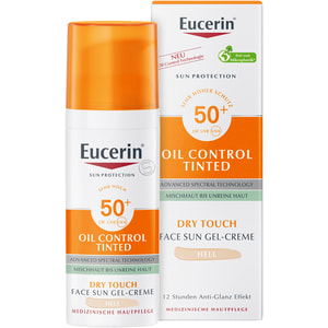 Крем-гель для обличчя EUCERIN (Юцерин) Oil Control з тонуючим ефектом для комбінованої та проблемної шкіри з SPF 50+ (відтінок світлий) 50 мл