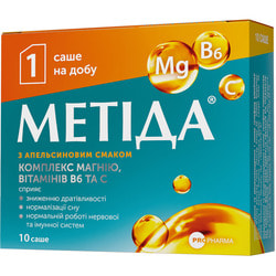 Метіда з апельсиновим смаком для нормалізації роботи нервової системи в саше по 6 г 10 шт