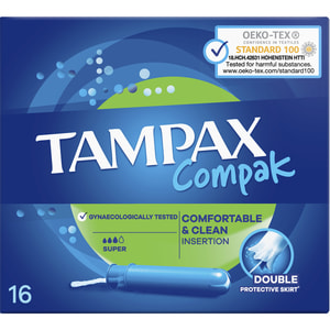 Тампоны женские TAMPAX (Тампакс) Compak (Компакт) Super Duo (Супер Дуо) с аппликатором 16 шт