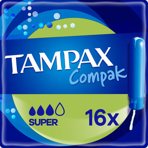 Тампоны женские TAMPAX (Тампакс) Compak (Компакт) Super Duo (Супер Дуо) с аппликатором 16 шт