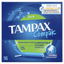 Тампоны женские TAMPAX (Тампакс) Compak (Компакт) Super Duo (Супер Дуо) с аппликатором 16 шт