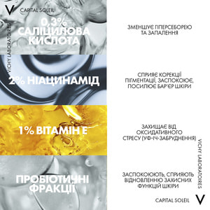 Флюїд для обличчя VICHY (Віши) Капіталь Солей щоденний невагомий для шкіри схильної до жирності та недостатків SPF 50+ 40 мл