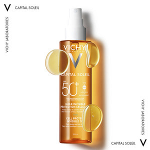 Олійка для шкіри обличчя, тіла та кінчиків волосся VICHY (Віші) Капіталь Солей сонцезахисна водостійка SPF 50+ 200 мл