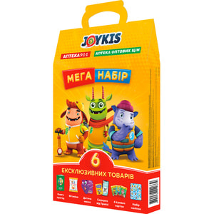 Мега набор Joykis (Джойкис) 6 в 1 книга приключений экогероев, 6 игровых карт Джойкис, витамины, наклейки, многоразовая маска и сюрприз от Прайзи