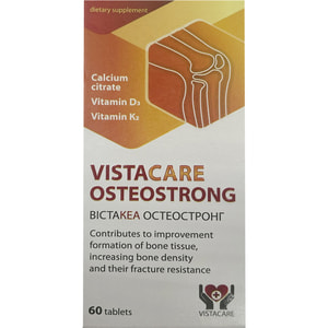 Вистакеа Остеостронг таблетки способствует улучшению формирования костной ткани, увеличению плотности костей и их стойкости к перелому флакон 60 шт