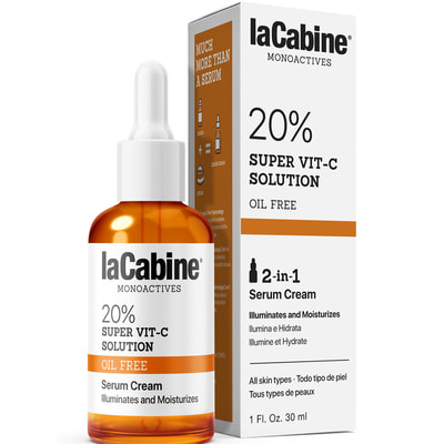 Крем-сироватка для обличчя LA CABINE (ЛаКабін) 20% Super Vit-C 2 in 1 з вітаміном С освітлення та зволоження шкіри 30 мл