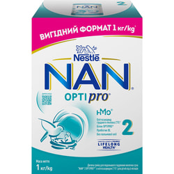 Суміш молочна дитяча NESTLE (Нестле) Нан 2 Optipro (Оптіпро) з олігосахаридом 2?FL для дітей від 6 місяців 1000 г