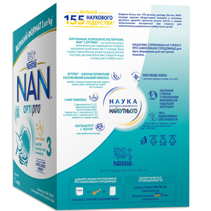 Смесь молочная детская NESTLE (Нестле) Нан 3 Optipro (Оптипро) для детей от 12 месяцев 1000 г