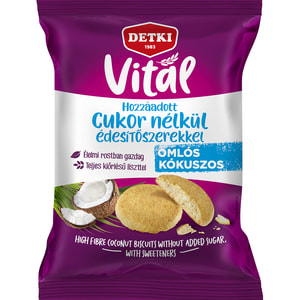 Печенье DETKI (Детки) Vital со вкусом кокоса с клетчаткой без сахара 180 г