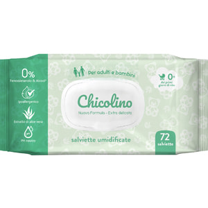 Салфетки влажные CHICOLINO (Чиколино) для детей и взрослых с экстрактом алоэ вера 72 шт