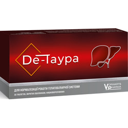 Де-таура для поддержания функции печени, желчевыводящих путей и желчного пузыря таблетки по 250 мг 2 блистера по 15 шт