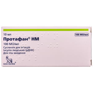 Протафан НМ сусп. д/ин. 100ЕД/мл фл. 10мл