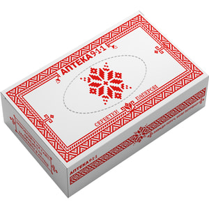 Салфетки гигиенические Аптека 911 белые двухслойные сложение V размер 20 см х 20 см упаковка 80 шт