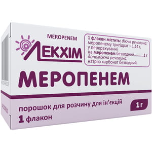 Меропенем пор. д/р-ра д/ин. фл. 1г №1