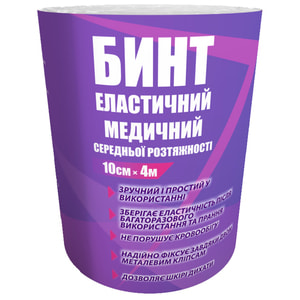 Бинт эластичный медицинский Teta средней растяжимости размер 4 м х 10 см