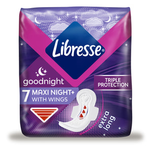 Прокладки гігієнічні жіночі LIBRESSE (Лібрес) Maxi Goodnight (Максі гуднайт) 7 шт