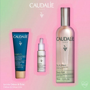 Набор CAUDALIE (Кадали) Beauty Elixir Set 2022 эликсир-вода для лица 100 мл + сыворотка для лица 10 мл + маска-детокс 15 мл