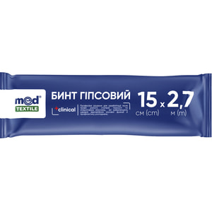 Бинт гипсовый MedTextile (Медтекстиль) размер ширина 15 см х длина 2,7 м 1 шт