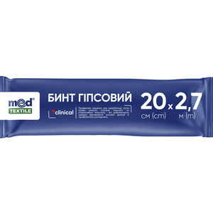 Бинт гипсовый MedTextile (Медтекстиль) размер ширина 20 см х длина 2,7 м 1 шт