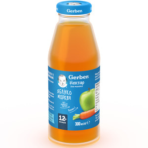 Нектар дитячий NESTLE GERBER (Нестле Гербер) яблучно-морквяний з 12 місяців 300 мл