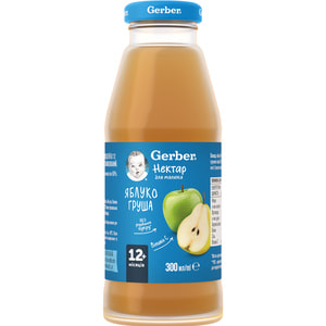 Нектар детский NESTLE GERBER (Нестле Гербер) яблочно-грушовый с 12 месяцев 300 мл