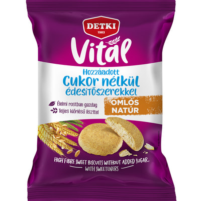 Печенье DETKI (Детки) Vital натуральный вкус с клетчаткой без сахара 180 г