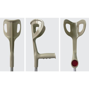 Костыль (милиця) подлокотный рукоятка твердая цвет серебро модель Торос GB-705