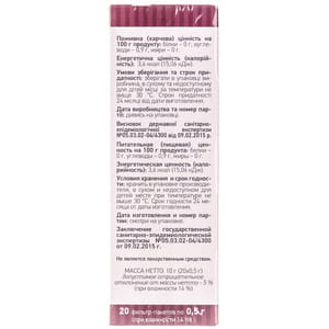 Стевия диетическая добавка натуральный сахарозаменитель в фильтр-пакетах по 0,5 г 20 шт