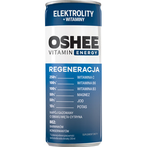 Вода витаминная OSHEE (Оше) Recovery Electrolytes Mint Lemon Восстанавливающие электролиты напиток газированный со вкусом мята и лимон 250 мл