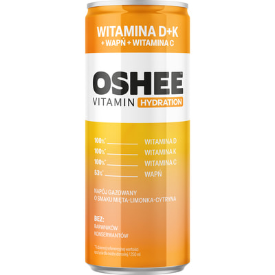 Вода вітамінна OSHEE (Оше) Vitamin Hydration Vitamin D+K Mint, Lime, Lemon Вітамін D+K, м'ята, лимон, лайм напій газований гідратація 250 мл