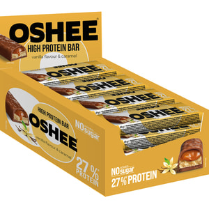 Батончик протеїновий OSHEE (Оше) Protein Bar Vanilla-Caramel (27% Protein) ваніль та карамель 27% протеїну 49 г