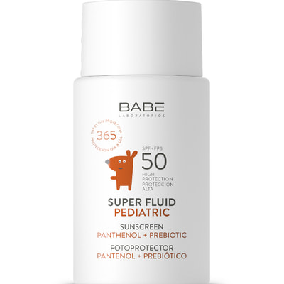 Флюид детский BABE LABORATORIOS (Бабе Лабораториос) Pediatric (Педиатрик) солнцезащитный супер SPF 50 с пантенолом и пребиотиком 50 мл