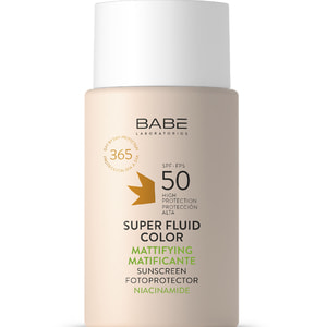 Флюид супер BB для лица BABE LABORATORIOS (Бабе Лабораториос) солнцезащитный тонирующий и матирующий для жирной кожи с SPF 50 50 мл