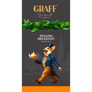 Чай чорний GRAFF (Граф) English Breakfast Англійський сніданок в фільтр-пакетах по 2 г 20 шт