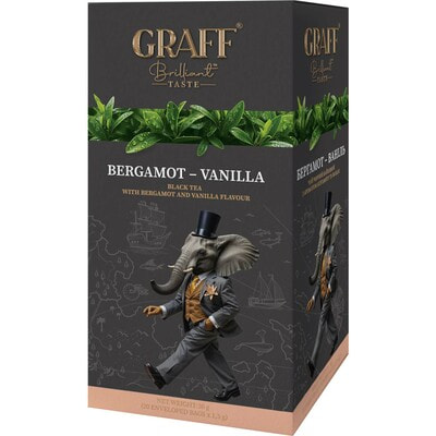 Чай чорний GRAFF (Граф) Bergamot&Vanilla Бергамот і Ваніль в фільтр-пакетах по 1,5 г 20 шт