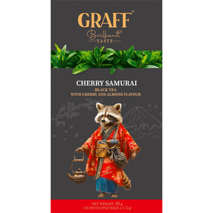 Чай чорний GRAFF (Граф) Cherry Samurai Вишневий Самурай в фільтр-пакетах по 1,5 г 20 шт