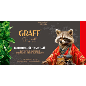 Чай чорний GRAFF (Граф) Cherry Samurai Вишневий Самурай в фільтр-пакетах по 1,5 г 20 шт