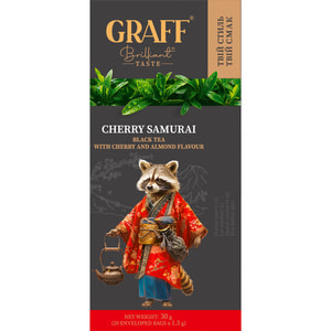 Чай чорний GRAFF (Граф) Cherry Samurai Вишневий Самурай в фільтр-пакетах по 1,5 г 20 шт